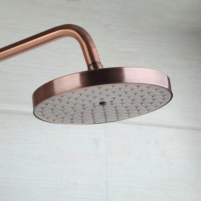 JIENI Rose Gold-plated Finish Bathroom Shower Set Rain Shower Head Bath Shower Mixer 3 Functions with Hand Shower Tap Faucet