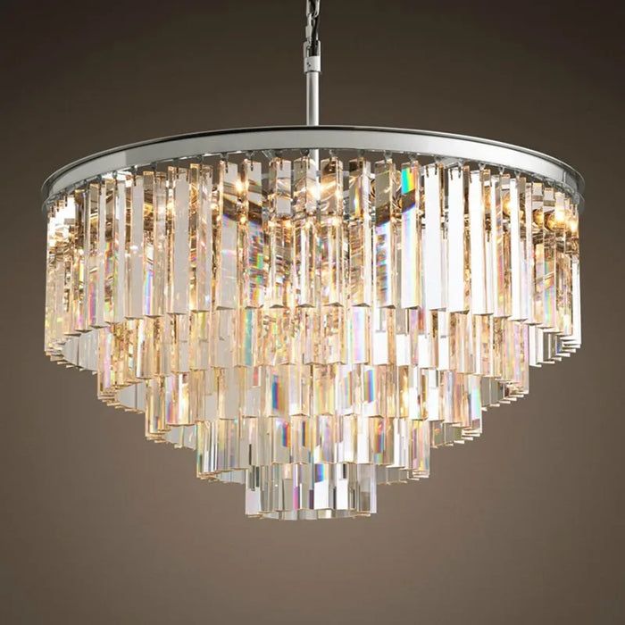 Modern Crystal Chandelier Light Elegant K9 Crystal Smoky Gray Crystal Suspension Lamparas for Cafe Restaurant Hotel Lighting