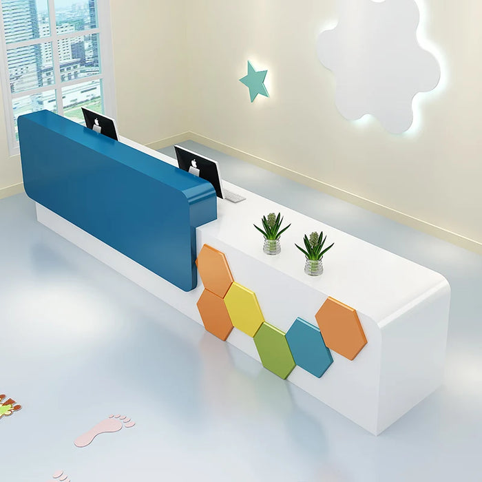 Company front desk creative paint simple modern reception desk service desk cashier