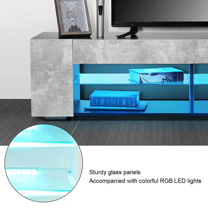 57 Inch Luxury High Capacity TV Cabinet Modern LED TV Stand Living Room Furniture High Gloss TV Unit Console Home Furnishings