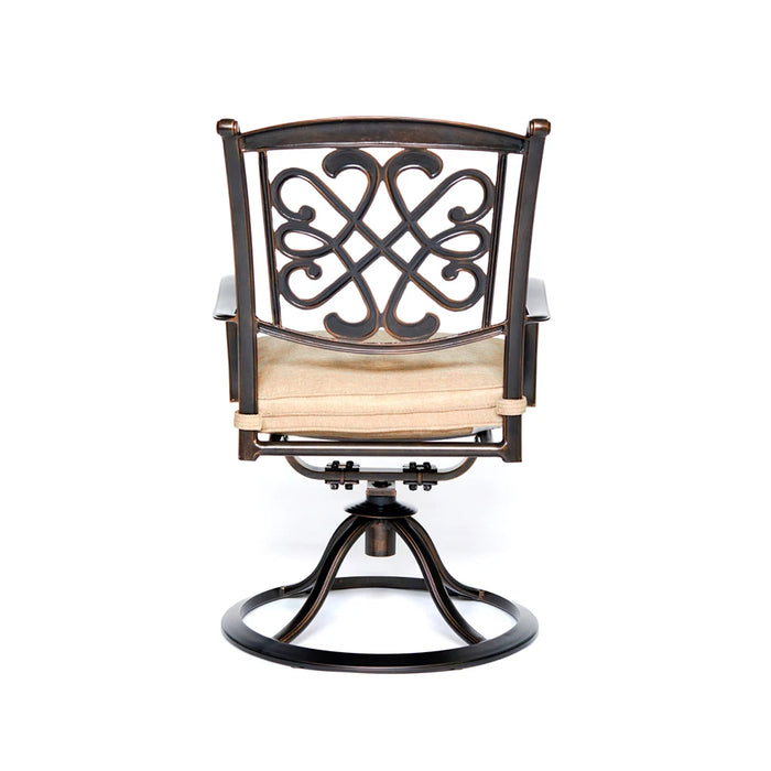 US Warehouse Swivel chair 2 sets - Champagne gold Outdoor Furniture Set