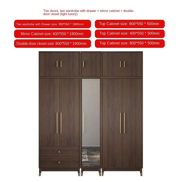 Bedroom modern wind assembly on the door of the large wardrobe simple home economy push and pull wardrobe