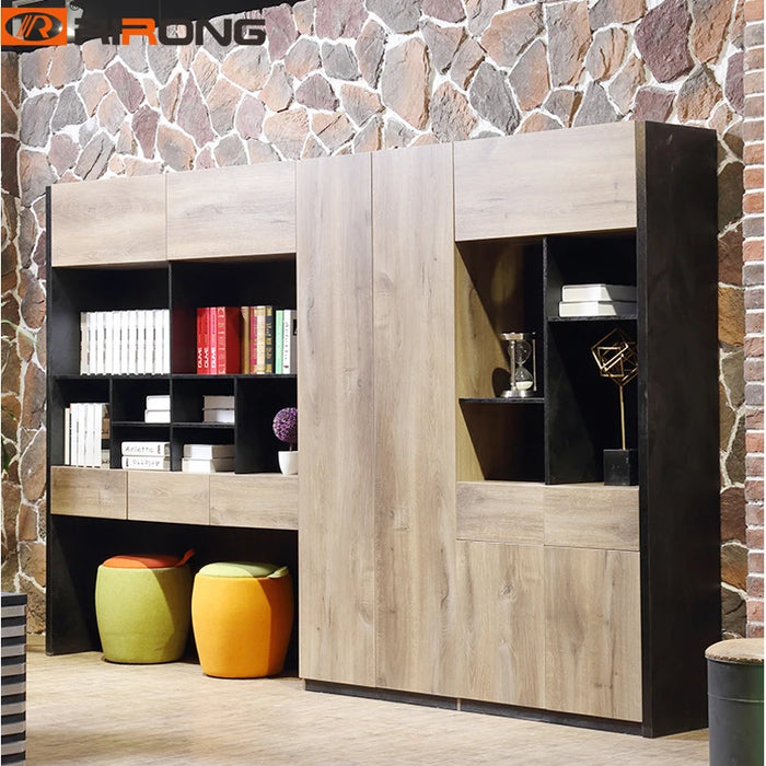 320cm Standing Wooden Office Furniture Executive Manager Office Storage Cabinet Bookcase Bookshelf With Drawers