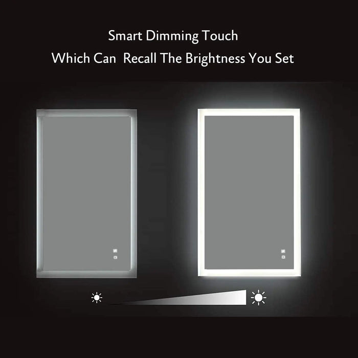 US Warehouse 40 x 24 inch Backlit LED Lighted Bathroom/Vanity Mirror+Anti Fog+Dimmable+Touch Button+Slim+90 CRI+Waterproof IP44