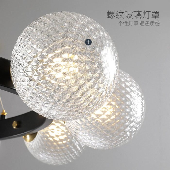 Simple Modern LED Chandelier Lighting For Dining Living Room Bedroom Large Hanging Lamp Glass Ball Home Deco Round Chandeliers