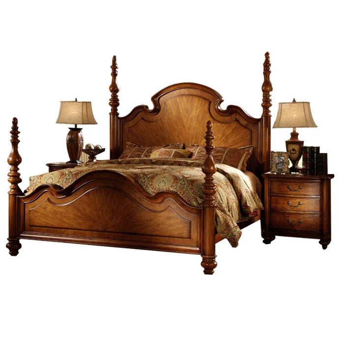 American bed furniture high column king size bed solid wood high column European double bed column king bed wy002