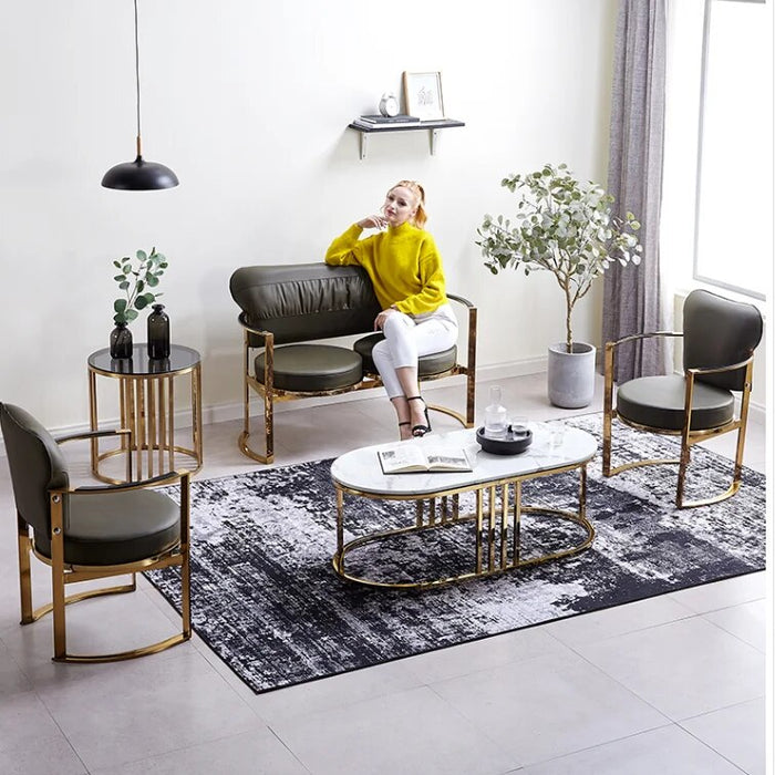 Nordic iron sofa combination light luxury ins wind net red clothing store beauty studio small sofa double seat