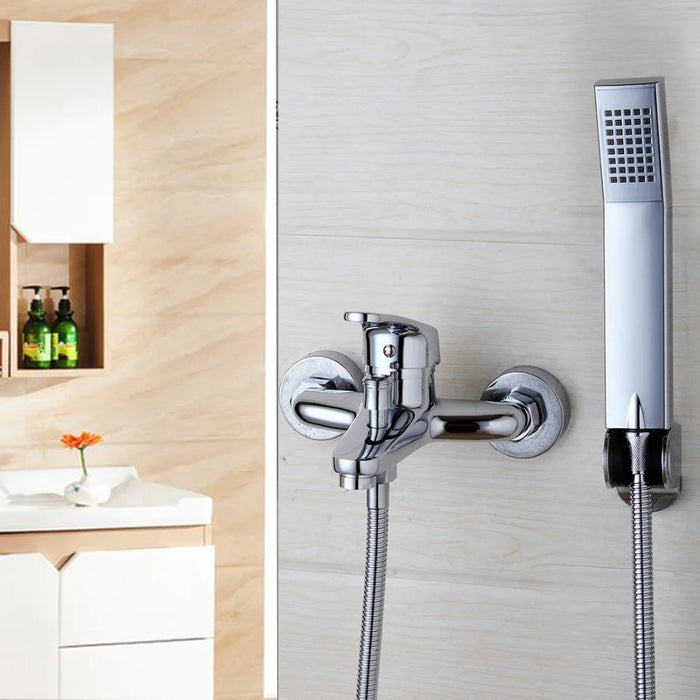 ZAPPO Chrome Polished Waterfall Hand Shower Faucet Sets Bathroom Shower Kit Faucet Wall Mounted Sprayer Bath Faucet  Mixer