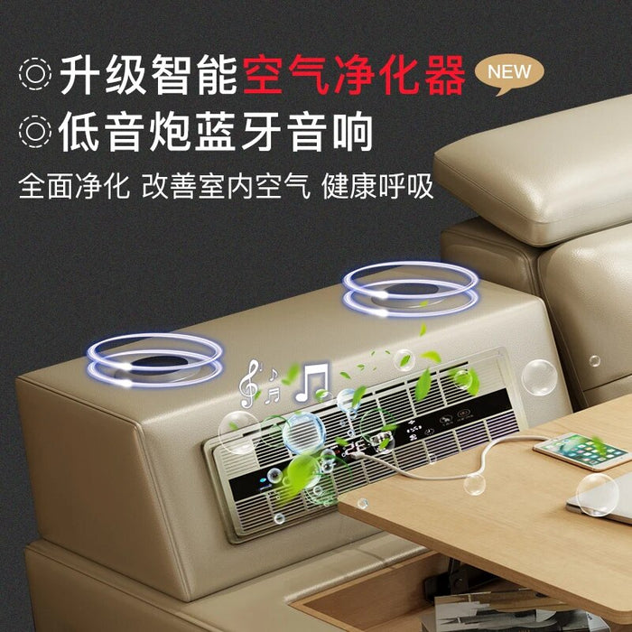 Genuine Leather multifunctional massage bed frame Nordic camas ultimate bed Bluetooth speaker safe air cleaner Iphone USB charge