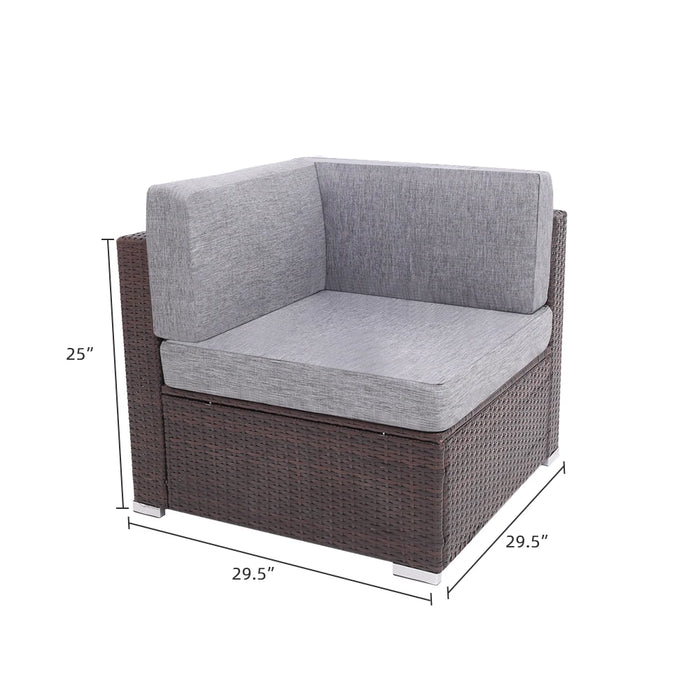 US Warehouse 4 Pieces Patio PE Wicker Rattan Sofa Set Patio Furniture Set In Stock