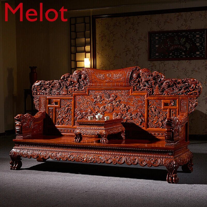 Rosewood Sofa, Rosewood Sofa, Rosewood Sofa, Pterocarpus Erinaceus Poir. Solid Wood Whole-Set Sofa, Kirin King Living Room