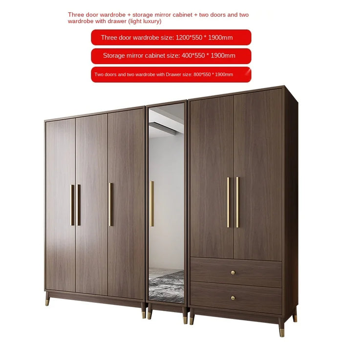 Bedroom modern wind assembly on the door of the large wardrobe simple home economy push and pull wardrobe