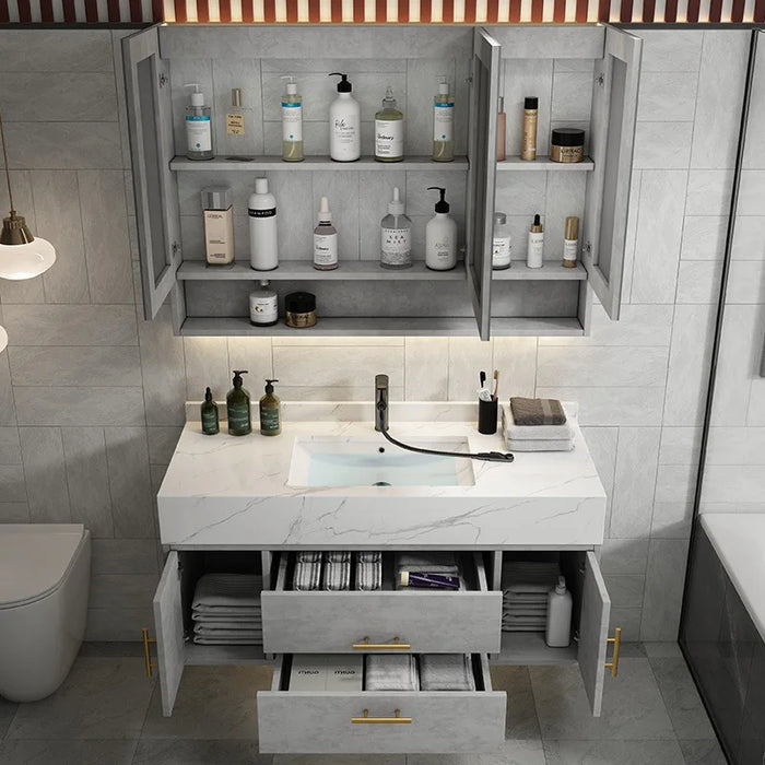 Wenqi Bathroom Ark Combination of Contemporary and Contracted Marble Wash Gargle Health Sink Bathroom Ark Intelligent Lens Ark