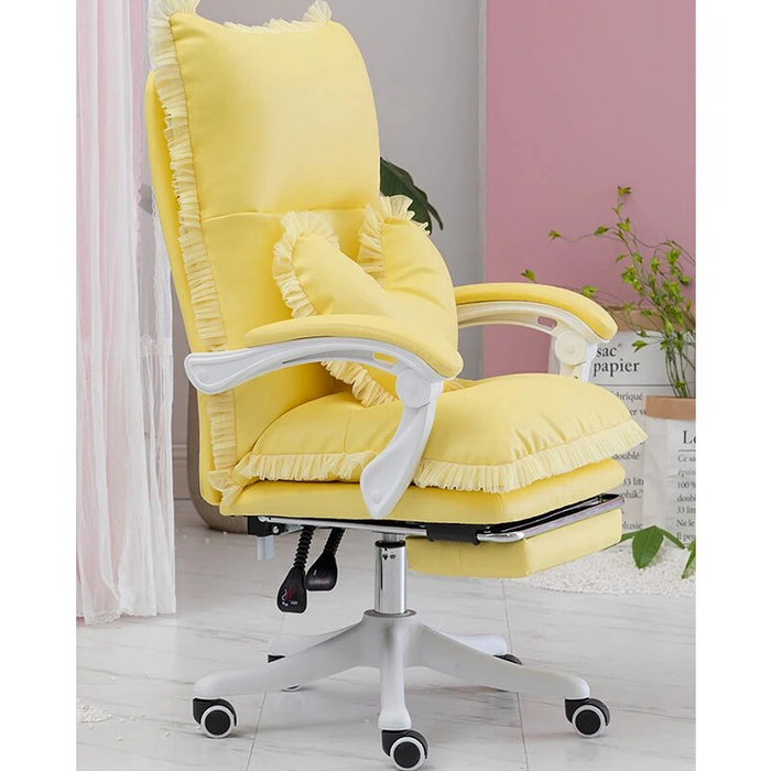 Fashion New Product Pink Lace Computer Chair Girl Bedroom Game Chair Office Home Study Chair Soft PU Sofa Game Chair Promotion