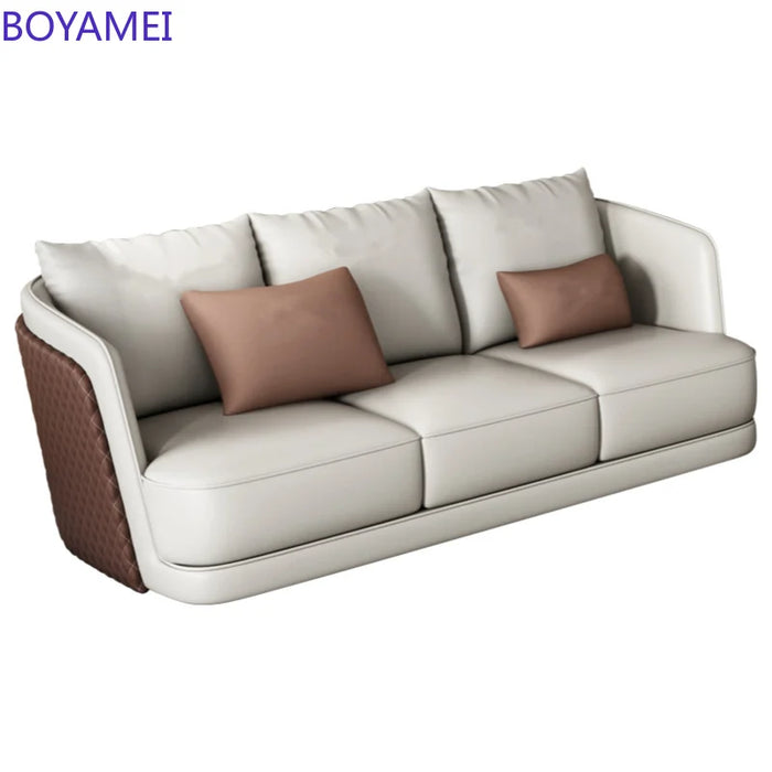 Napa Leather Italian light luxury living room small family sofa