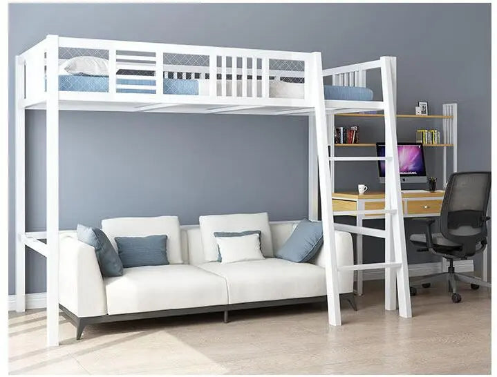 Iron bed under the table elevated bed small family space saving pavilion bed simple modern iron bed high and low bed