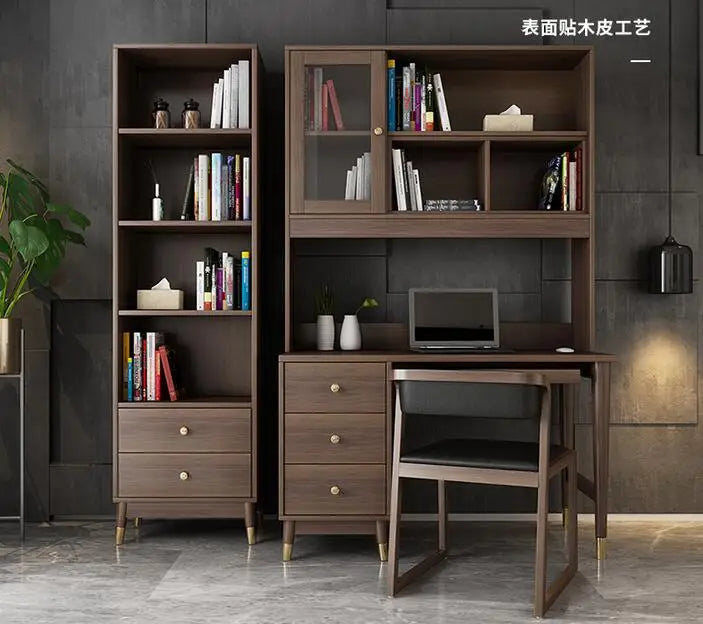 Bedroom corner desk bookshelf one desk Modern home desktop computer desk with bookcase writing desk