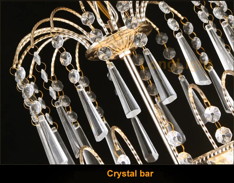 Modern Lustre Led Crystal Chandelier Lighting Led Pendant Lamp Bedroom Dining Room Hotel European Simple Light