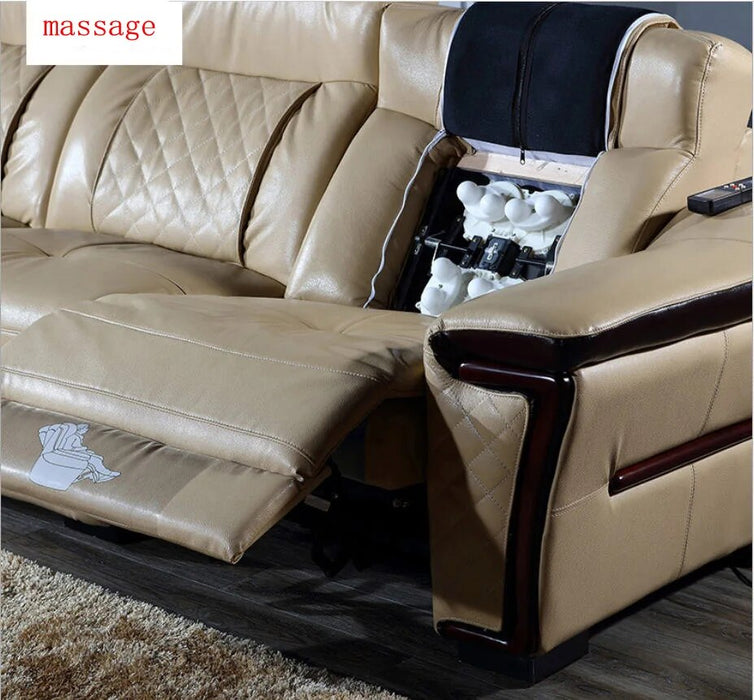 living room Sofa set диван мебель кровать muebles de sala massager L recliner genuine leather sofa cama puff asiento sala futon