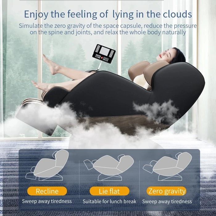 Electric Extended Track Massage Chair Full Body Wrapped Zero Gravity Airbag Vibrating Heating Kneading Relieve Pain Fatigue Gift