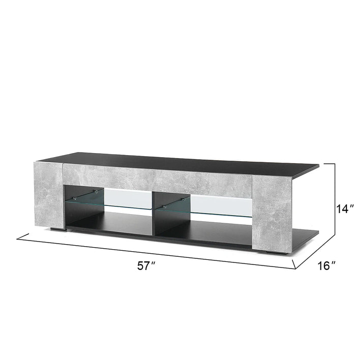 57 Inch Luxury High Capacity TV Cabinet Modern LED TV Stand Living Room Furniture High Gloss TV Unit Console Home Furnishings