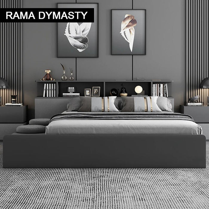 Modern bedroom furniture 1.5/1.8M multifunctional plate storage bed
