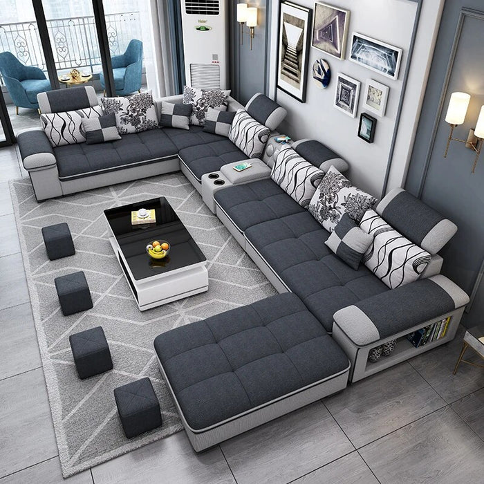 living room furniture modern fabric sofa European sectional sofa set 1902