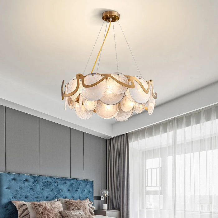 Creative modern chandelier for living room gold design glass light fixture luxury round hang lamp dining room bedroom lighting