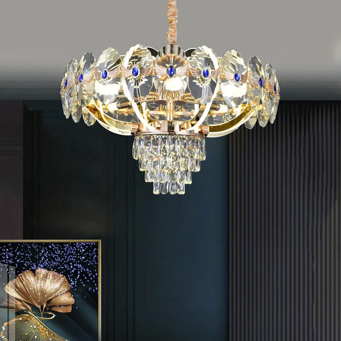 Modern Light Luxury Chandelier Personality Atmospheric Crystal Chandelier Simple European Living Room Decoration Chandelier