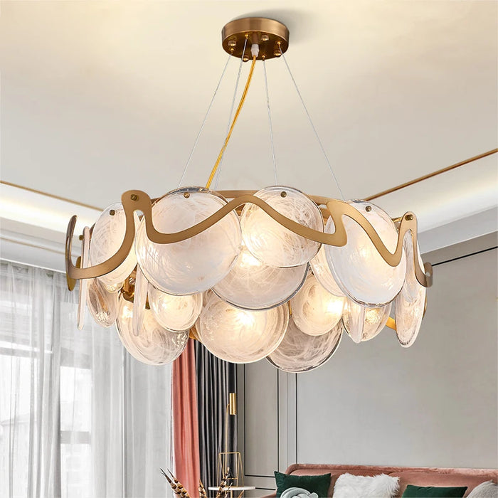 Creative modern chandelier for living room gold design glass light fixture luxury round hang lamp dining room bedroom lighting