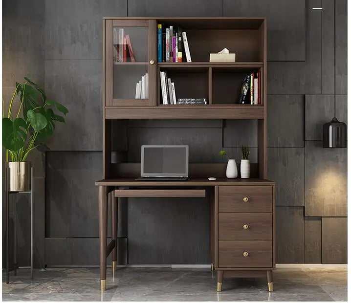 Bedroom corner desk bookshelf one desk Modern home desktop computer desk with bookcase writing desk