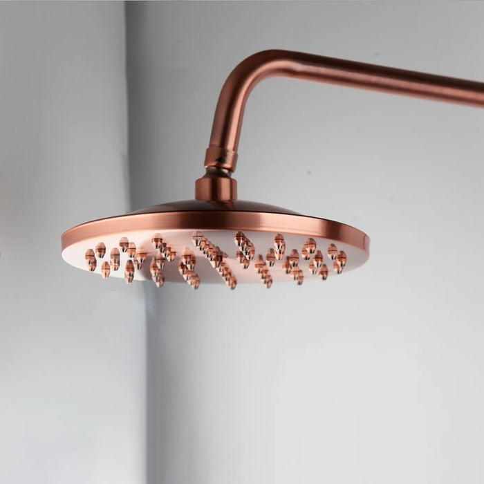 Monite Pink Rose Gold-plated Bathroom Shower Set Rain Shower Head Bath Shower Mixer with Hand Shower Faucet Bath Rainfall