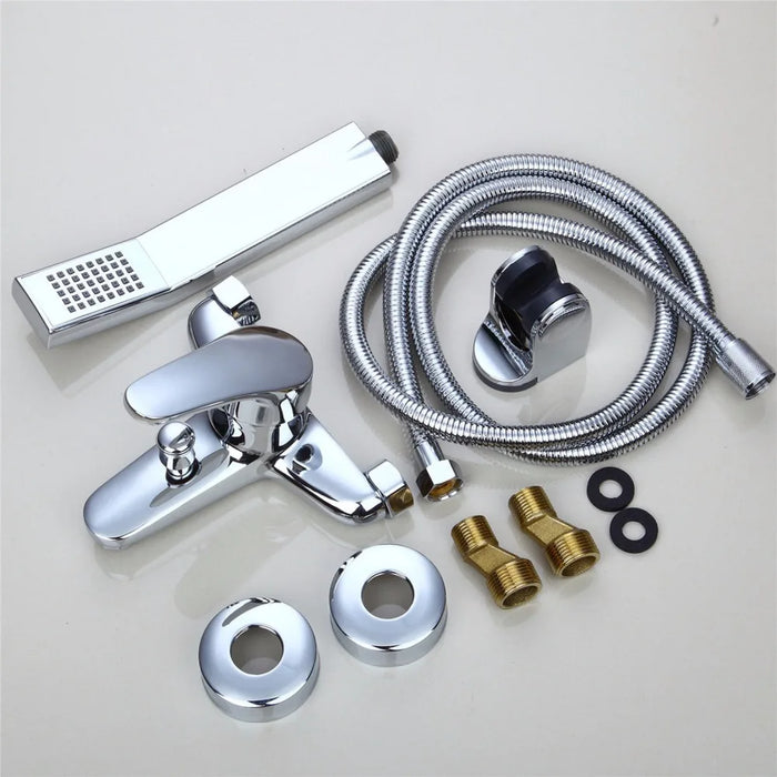 ZAPPO Chrome Polished Waterfall Hand Shower Faucet Sets Bathroom Shower Kit Faucet Wall Mounted Sprayer Bath Faucet  Mixer