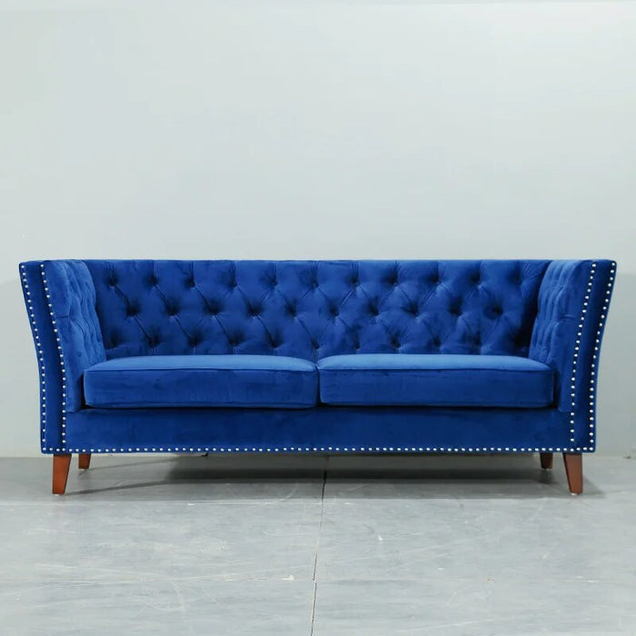U-BEST High quality three seats leisure fabric sofas european style interior sofa hotel 3 seats velvet Chesterfield sofa sets