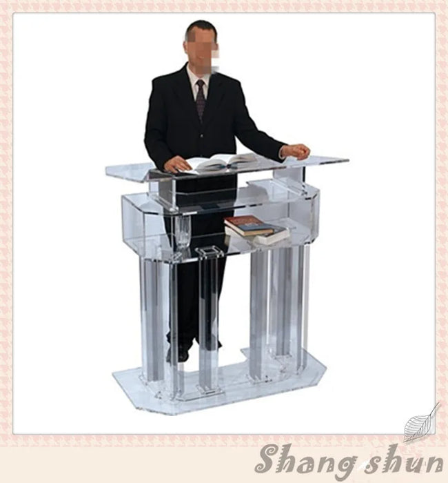 Crystal Clear Transparent Lectern Acrylic School Lectern Podium Office Furniture Podium