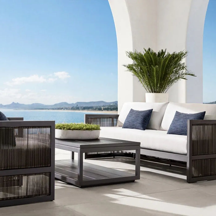 New Chinese Villa Leisure Rattan  Chair Sofa Balcony Outdoor Courtyard Garden    Combination Single