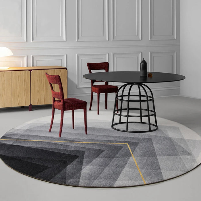 Nordic Grey Living Room Round Carpet Compute Chair Table Floor Mat Home Round Thick Rug for Bedroom Modern Luxury Cloakroom Rug