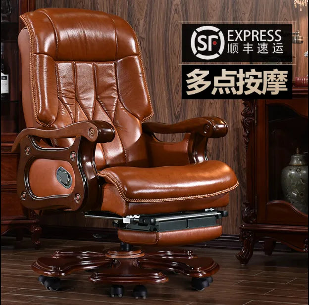 Boss chair leather office chair can lie massage chair computer chair lift swivel leather