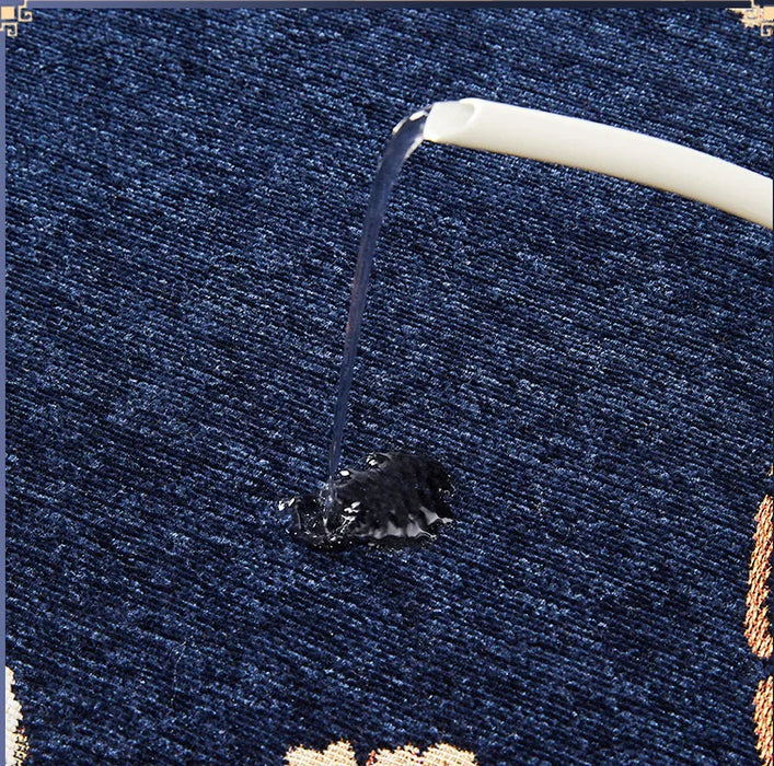 Living Room Carpet Chinese Style Royal Blue Carpet Nordic Rug Jacquard Bedroom Bedside Non-slip Carpet Coffee Table Floor Mat