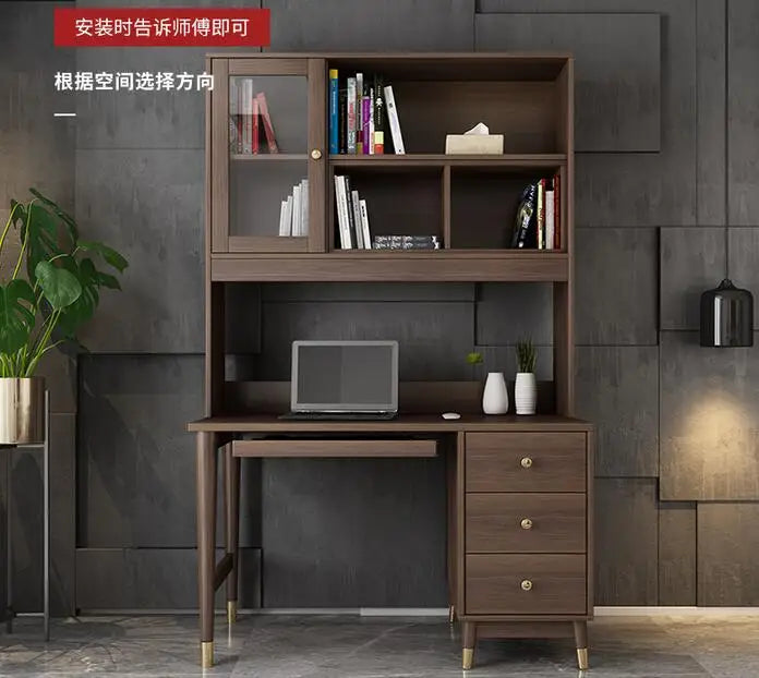 Bedroom corner desk bookshelf one desk Modern home desktop computer desk with bookcase writing desk