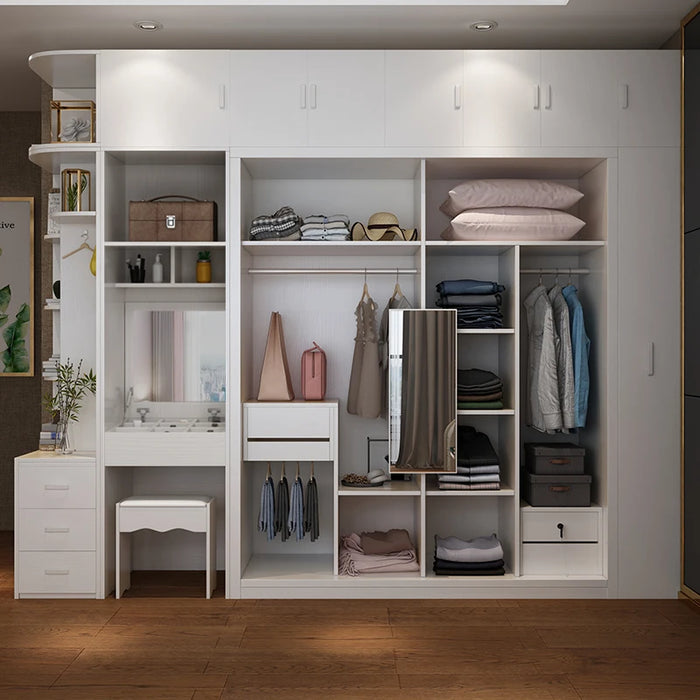 Nordic solid wood wardrobe modern minimalist sliding door overall door shift custom economy bedroom home sliding door cabinet