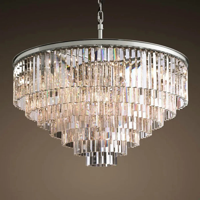Modern Crystal Chandelier Light Elegant K9 Crystal Smoky Gray Crystal Suspension Lamparas for Cafe Restaurant Hotel Lighting