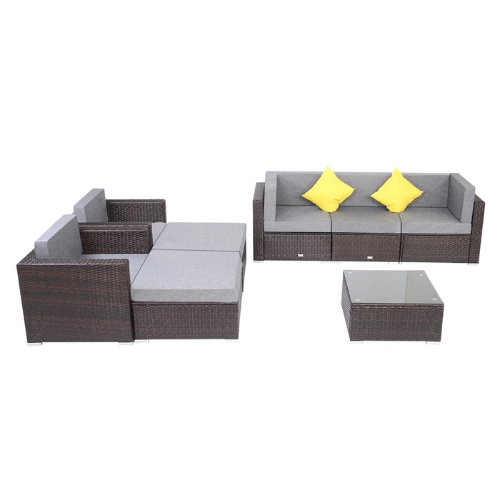 Two Styles US Warehouse 8 Pieces Patio PE Wicker Rattan Corner Sofa Set Patio Furniture Set In Stock  for the outdoors and Patio