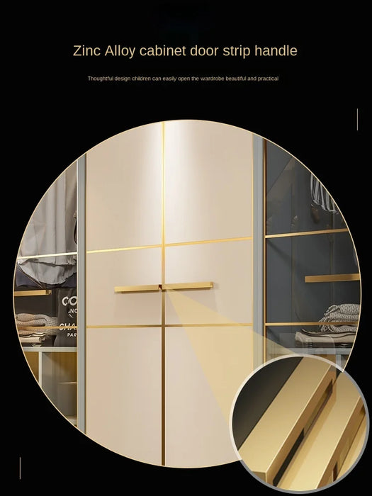 Light luxury wardrobe modern simple home master bedroom tempered glass assembly minimalist overall wardrobe