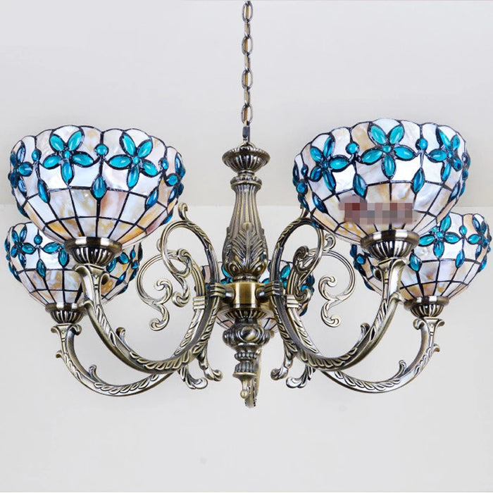BOCHSBC Suspension Lights Chandeliler Lamps Fixtures for Dinning Room Living Room Bedroom European Lilac Shells Light Lampara