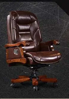 The boss chair leather chair can lie computer chair home with massage can lift head layer cowhide office chair.8