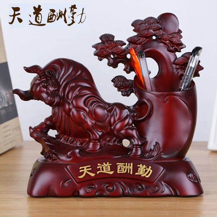 Environmental protection resin Pen Holders Chinese Style Classical art Pencil Container Education Office Decoration Gift
