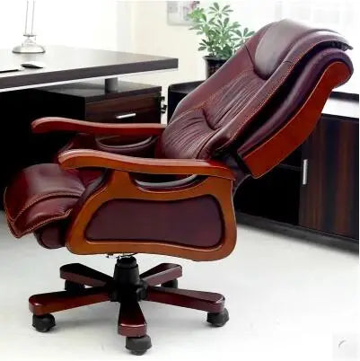 Can lay solid wood taipans chair leather office chair