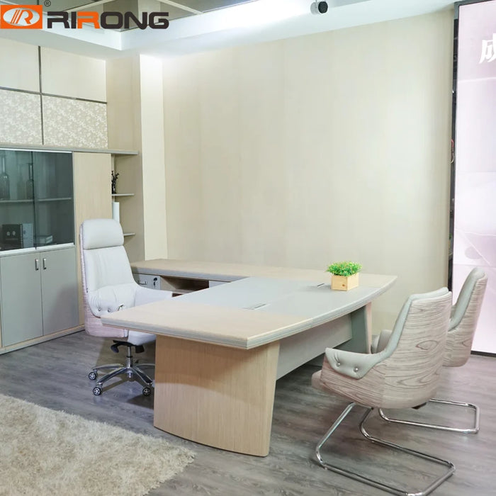 Luxury Design Simple Modern Personal Office Furniture Leather Wood Work CEO Office Furniture Manage Executive Table Desk