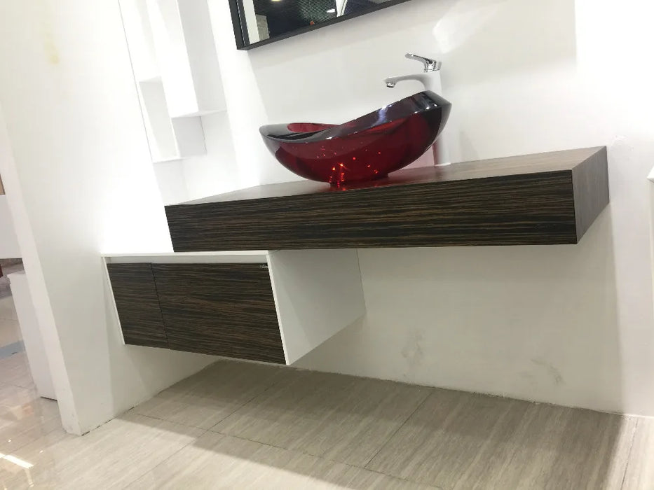 1200mm Wall Mounted Solid Surface Stone Countertop Sink Soild Wooden Bathroom Vanity Cloakroom Cabinet Oka furniture 2225F-0